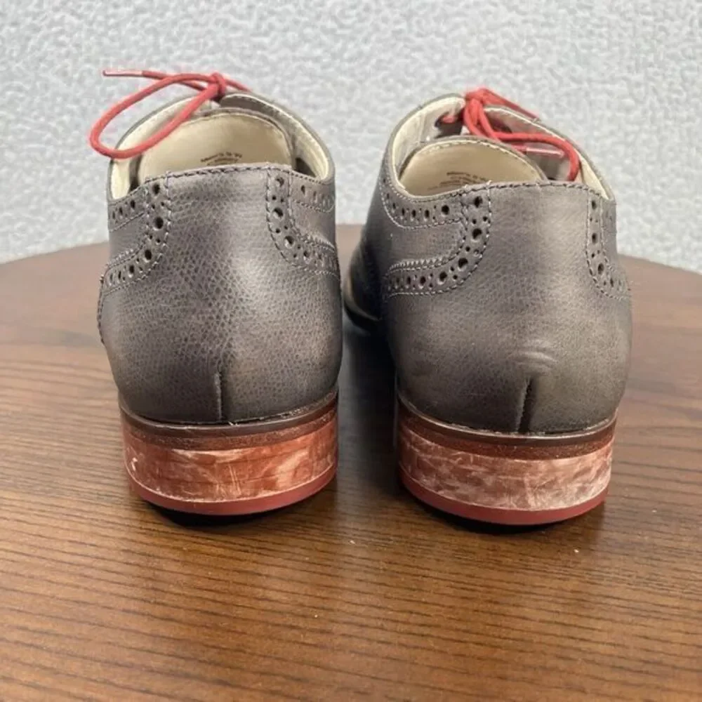 Cole Haan Shoes Mens Size 9 W Gray Leather Wingtip Brogue Made Air Collab C10557